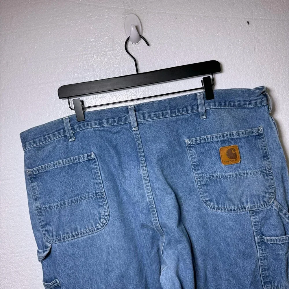 Carhartt Mens Size 44 x 32 Carpenter Jeans Denim Pockets Work Wear Utility Blue